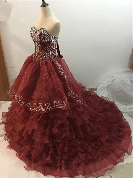 Yellow Cheapest Stock Ball Gown Quinceanera Dresses Beaded Sweet 16 Year Lace-up Prom Party Evening Gown Vestidos De 15 Anos QC1409