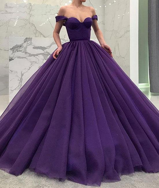 Elegant Purple Quinceanera Dresses Off Shoulder Formal Party Gowns Sweetheart Ball Gown Prom Dresses Floor Length 