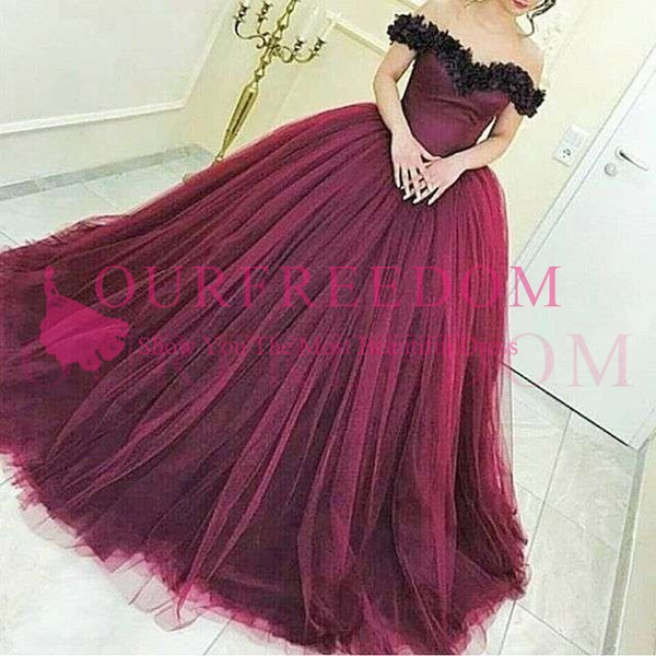 Vintage Off The Shoulder Quinceanera Dresses Burgundy 3D Flora Appliques Sweet 18 19 Formal Evening Occasion Prom Dresses Custom Made