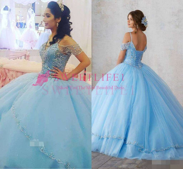 Princess Sweet 16 Quinceanera Dresses Lace-up Puffy Skirt High Neck Prom Dress Masquerade Ball Gowns 15 Years Dress