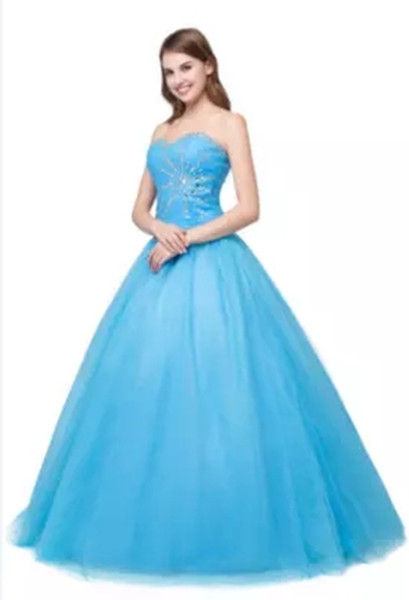 In Stock Sexy Crystal Ball Gown Quinceanera Dress with Beading Sequines Tulle Sweet 16 Dress Vestido Debutante Gowns BQ134