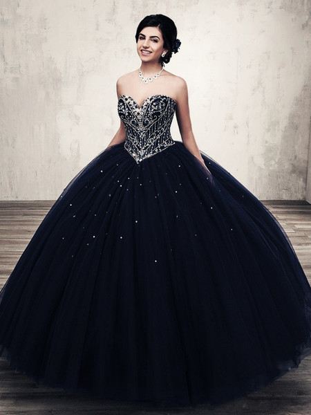 New Coming Ball Gown Sweetheart Silver Rhinestones Navy Blue Quinceanera Dresses Debutante Gowns With Jacket Princess Long Gowns DH4066