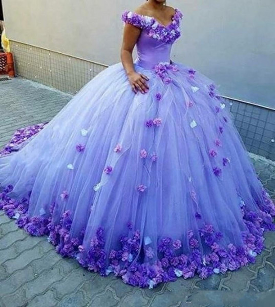 Off Shoulder Quinceanera Dresses 3D Rose Flowers Puffy Ball Gown Orange Tulle Court Train Sweet 16 Birthday Party Bridal Gowns DTJ