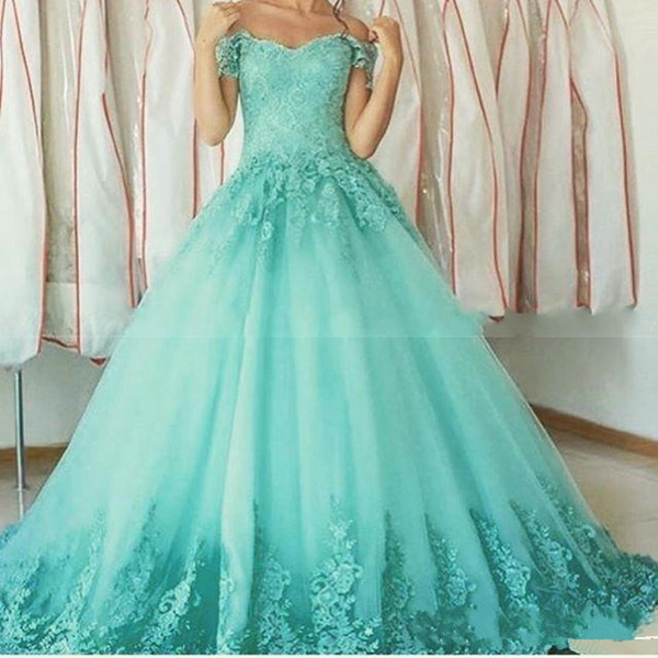 Sweet 16 Year sky blue Quinceanera Dresses formal evening 15 anos Ball Gown masquerade princess off shoulder Prom Dress For Party