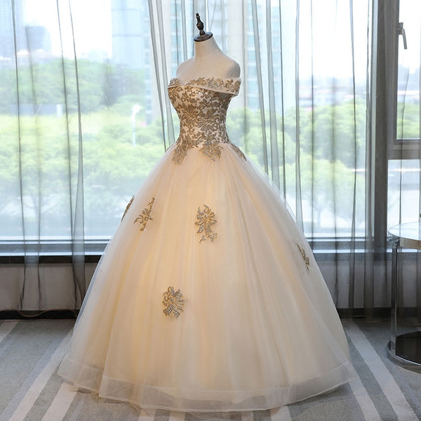 Champagne Quinceanera Dresses Sweet 16 Dresses For 15 Years Ball Gown Quinceanera Gowns Prom Dresses Vestido 15 Anos