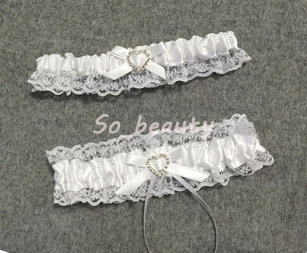 Lace Garter Set for Bride with Little Bow Bridal Prom Lace Gift Chic (2 Garters) Stretch 16-23 inch