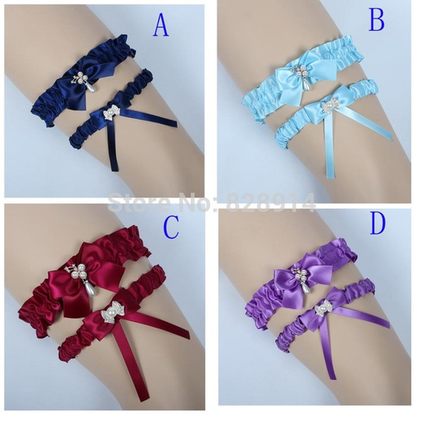 Exquisite Pearls Bridal Garters for Bride Ribbon Wedding Garters White Ivory Cheap Wedding Leg Garters In Stock Free Size From 15 to 23 inch