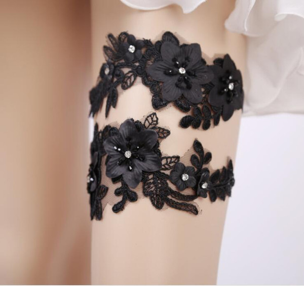 Embroidery Lace Wedding Garter Something black Bridal Garter Sexy Belt For Stocking Brides Wedding Accessories