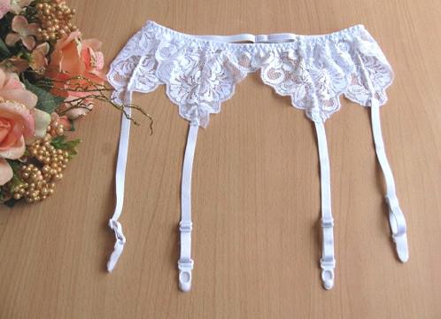 New Romantic Sexy bud silk flowers White Bridal Garter with Rosette Wedding Accessories