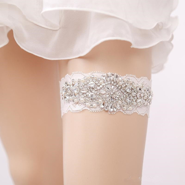 Real Image Sexy Lingerie Rhinestone Lace Bridal Garters Belt Wedding Garter 2018 Fashion Wedding Accessories for Women New