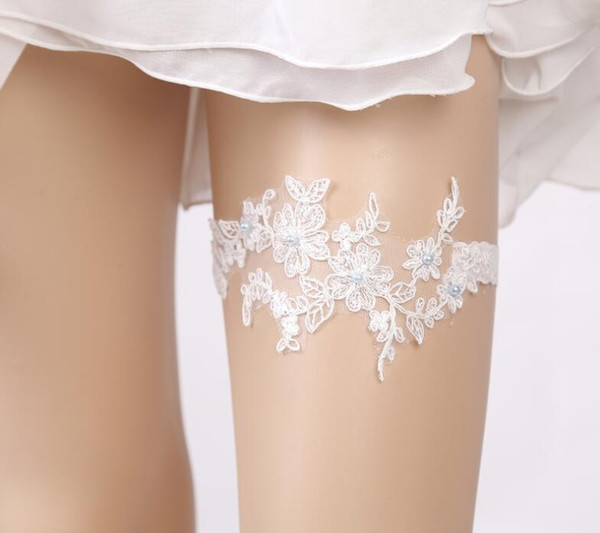 Lace Floral Wedding Bridal Garter Handmade flower Applique Elastic Keepsake & Toss Garter Lace Belt Legs Ring Harness