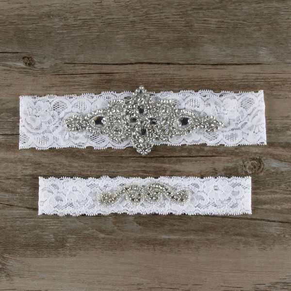 2019 Delicate Crystal Beads Bridal Garters Wedding Garters flexible Handmade Lace Wedding Leg Garters Cheap Fast Delivery