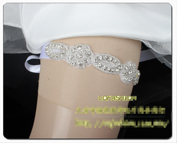 Satin Rhinestones Crystal Sexy Bridal Garter Lace-ups Wedding Garter Belts Leg Garter Panty Medias Muslos 2015 Handmade 36 Styles Available