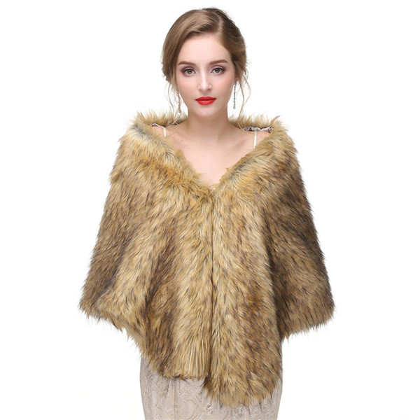 CMS01 Bolero Jacket Bridal faux fur wrap Faux fur stole shrugs Faux fur cape and shawls Wedding Bolero Jacket