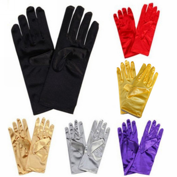 Wholesale Full Finger Banquet Opera Women Short Gloves Wrist Length Short Bridal Wedding Gloves 2018 Bridal Accessories