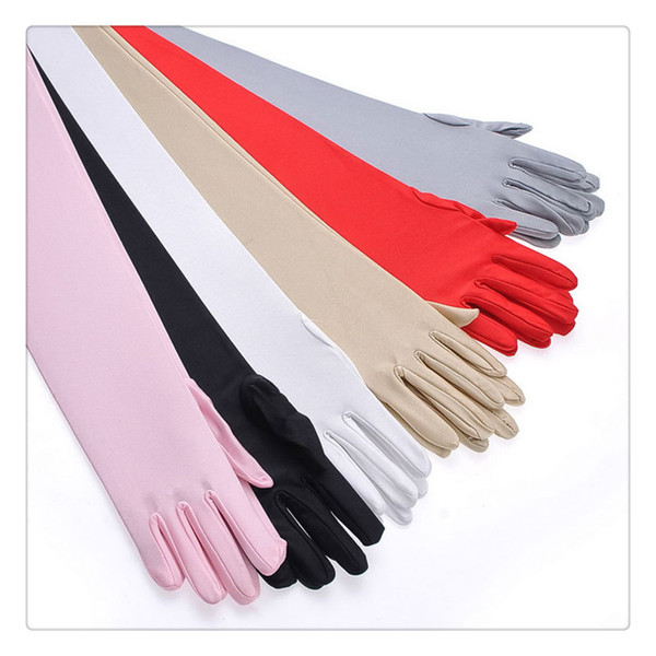 Wedding Dress Bridal Gloves Classic Adult Long Party Bridal Dance Gloves Opera Length Satin Gloves Wedding Party Supplies Free shipping