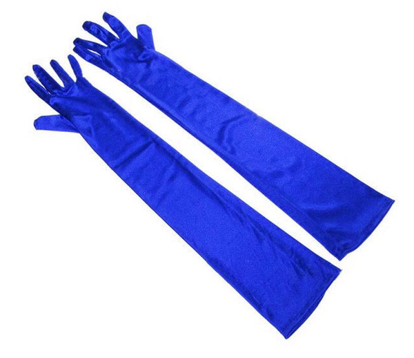 Women gloves party evening lengthened the elbow spandex stretch satin solid long hand sleeves bridal gloves