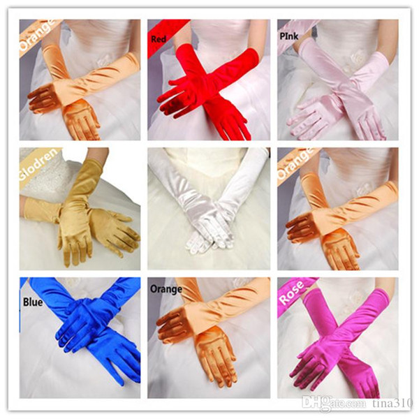 Wholesale -New Silk gloves Bridal Gloves banquet gloves dress gloves accessories Performing gloves Evening Gloves A0321