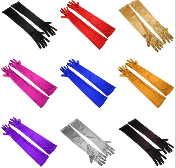 Women Evening Party Opera Bridal Wedding Satin Arm Hand Sleeve Long Gloves Bridal Gloves Lady Party Accessories Colors
