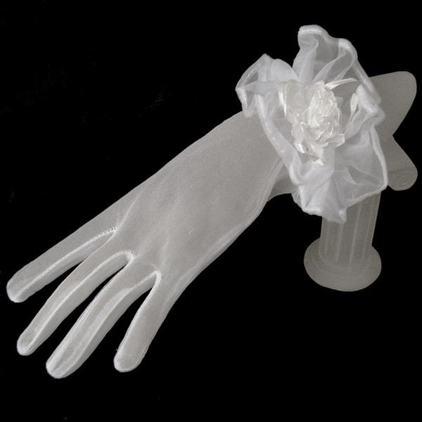 Wholesale bride wedding gloves without finger flowers wedding gloves S142 white