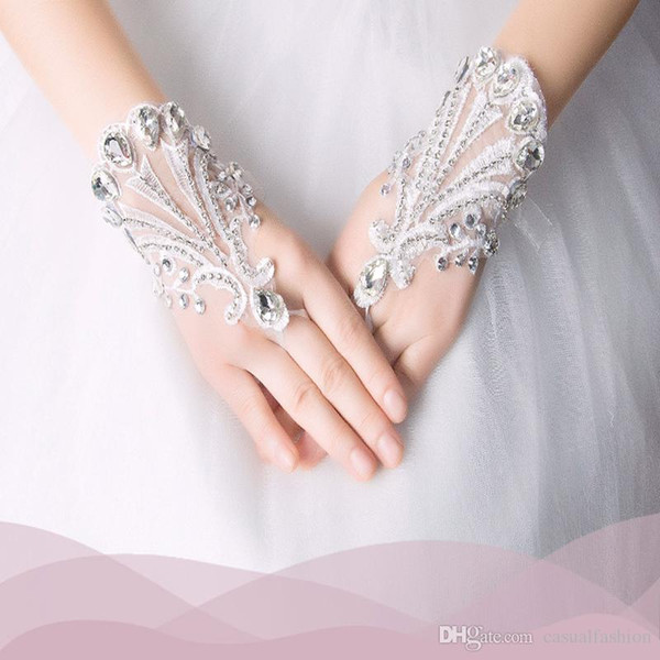 New Arrival Fingerless Wedding Gloves Cheap Lace Bridal Accessories for for wedding formal party In Stock