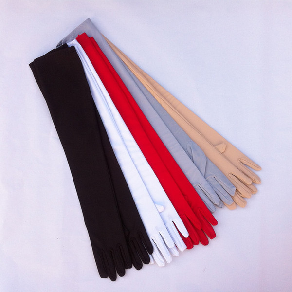 5 Color Women Evening Party Long Gloves Bridal Wedding Satin Arm Hand Sleeve Gloves