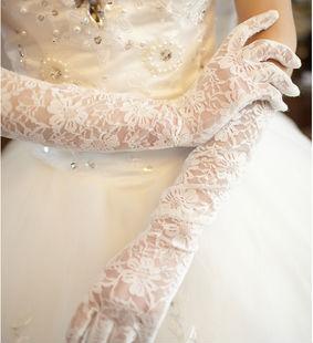 White or ivory Brand new Satin gauze Finger elbow Length Gloves Bridal Wedding Gloves