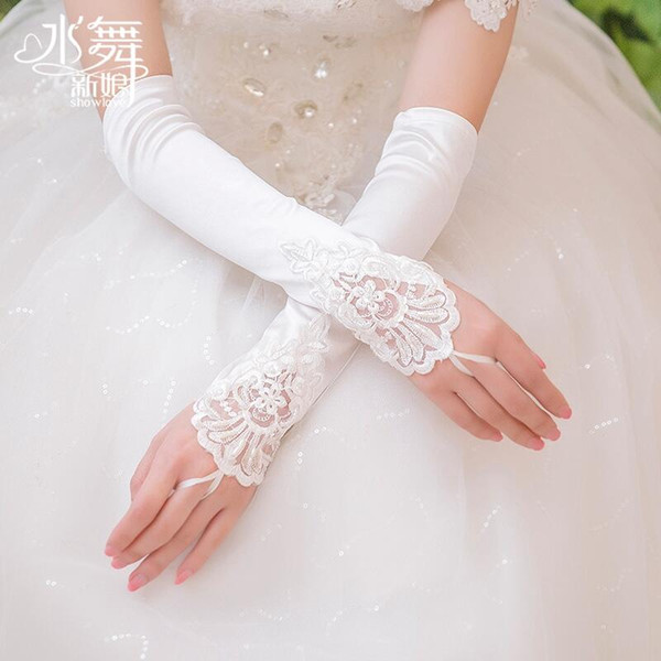 Cheap Lace Bridal Gloves Long Fingerless Above Elbow Length New Arrival Bride Glove Wedding Accessories Fast Shipping