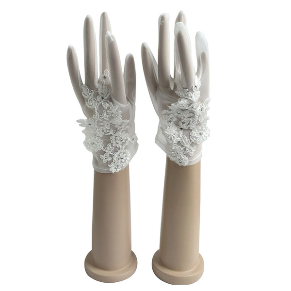 2017 New Arrival High Quality Hot Sale Cheap In Stock Bridal Gloves Wedding Accessories Party Gloves Luva De Noiva ST011