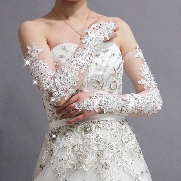 Luvas De Festa New Gorgeous Fingerless Lace Bridal Gloves Free Shipping Wedding Gloves Wedding Accessories CPA217