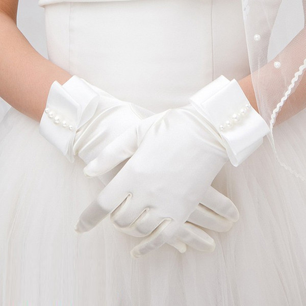 2016 New Collection Bridal Wedding Gloves Short Length With Fingers Good Quality Elegant Wholesale Price