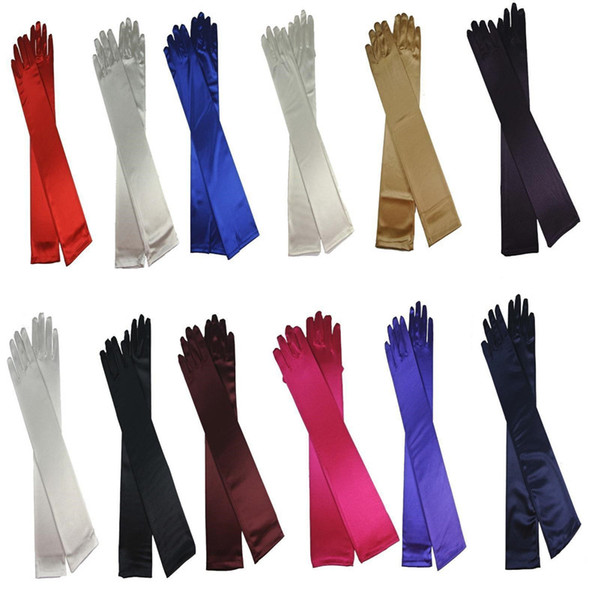 Wholesale Women Formal Party Banquet Bridal Gloves Above Elbow Length Satin Wedding Golves Cheapest Full Finger Bridal Accessories