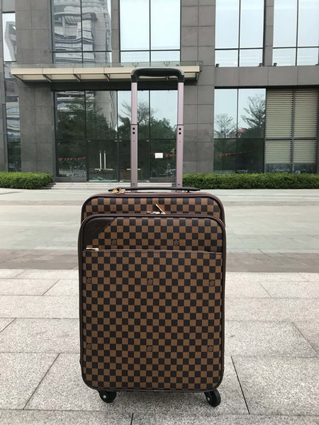 HOT luggage high quality four wheels Trolley bag men travel suitcase carry on luggage for women Size: 58*37*19cm