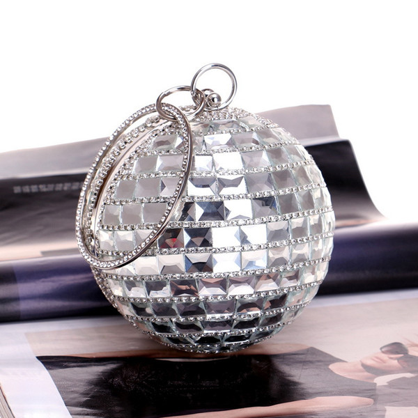 new factory direct cross-border power surplus spherical diamond evening bag handbag Ms. European and American banquet evening bags