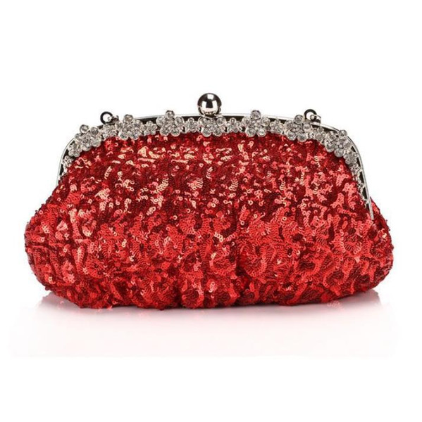 Shiny Sequins Formal Occasion Women Clutches Red Black Silver Blingbling Rhinestones Ladies Purses Prom Party Handbags For Girls AL2354