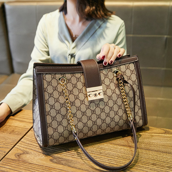 2019 New Todd Bag Large Capacity Handbag Genuine Leather Fashion Single Shoulder Chain Women's Bag