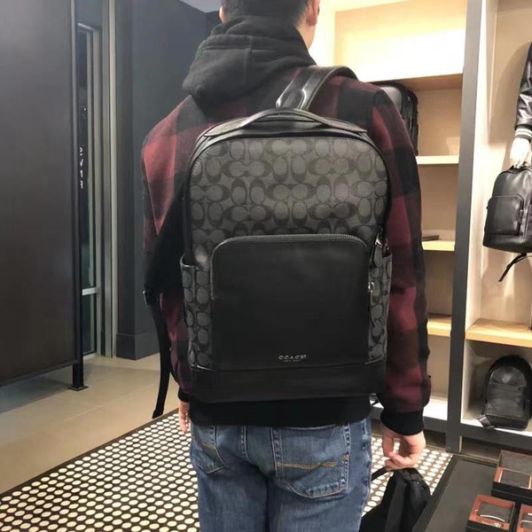 Men's
COACH Bag New Business Backpack Fashion Leisure Travel Large Capacity Mountaineering Bookbag Computer Multilayer Shoulder Bag