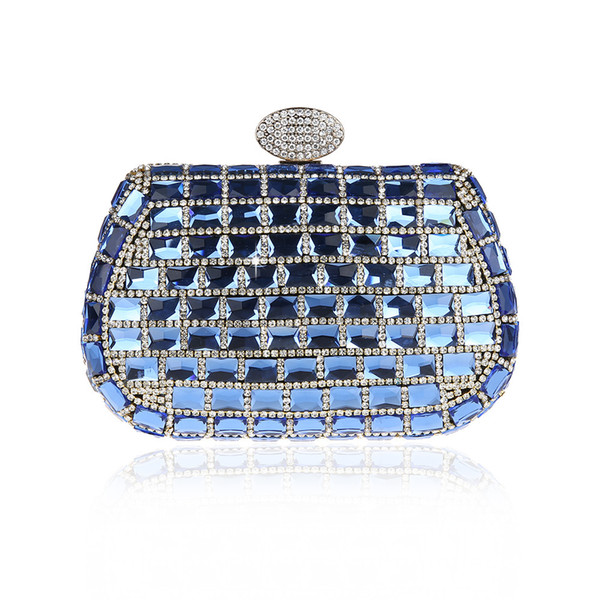 Women's Evening Bags Hight Quality PU with Rhinestones Bridal Hand Bags Clutch Box Handbags Wedding Clutch Purse for Women BW-0992