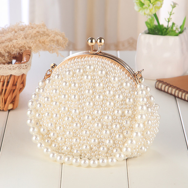 2017 Luxury Bridal Handbags New Arrival Pearls Pearls Bridal Hand Bags Cheap Wedding Accessories Bridal Clutches Free Shipping