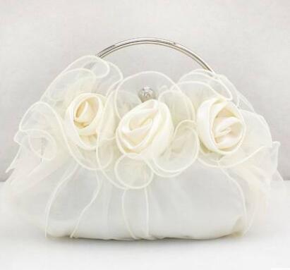 2018 beautiful flower style ladies party top-handle handbag wholesale price bridal hand bag 23x4x14cm