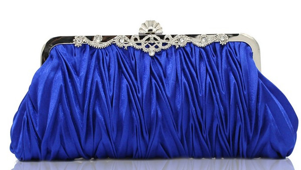 hot sell new style bridal hand bags diamond fold satin clutch bag makeup bag wedding evening party bag shuoshuo6588