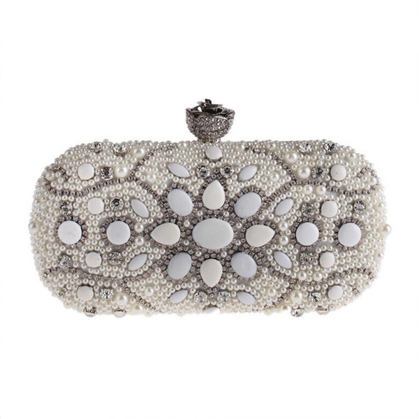 Pearl Small Bag Set Diamond Dinner Party Bag European and American Fashion Chain Bridal Hand Bags