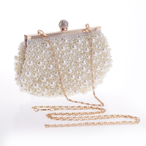 2022Blingbling Pearls Bridal Fashion Hand Bags Ladies Clutch Purse Shoulder Hand Bags For Evening Parties Minaudiere CPA960