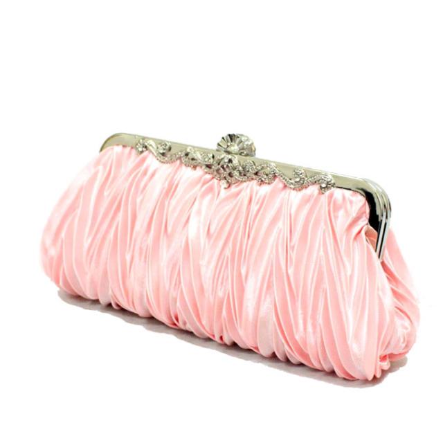 2019 Bridal Clutch Free shipping High Quality Satin Pleated party handbag clutch wedding handbag Lady Accessory