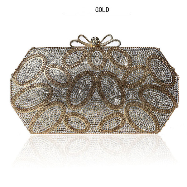 New Bow Clasp Bag Fashion Rhinestone Clutch Bag Banquet Purse High Quality Dinner Bag Bride Party Prom Dress Handbag