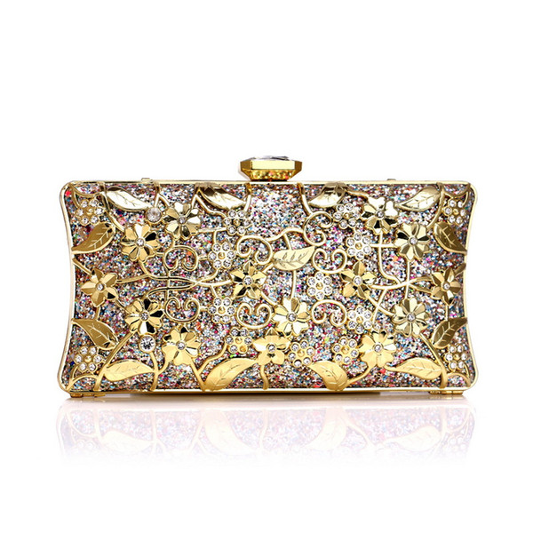 New Women's Fashion Shining Rhinestone Decoration Minaudiere Bag Bridal Handbag Party Clutch Bag 4 Colors Drop Shipping