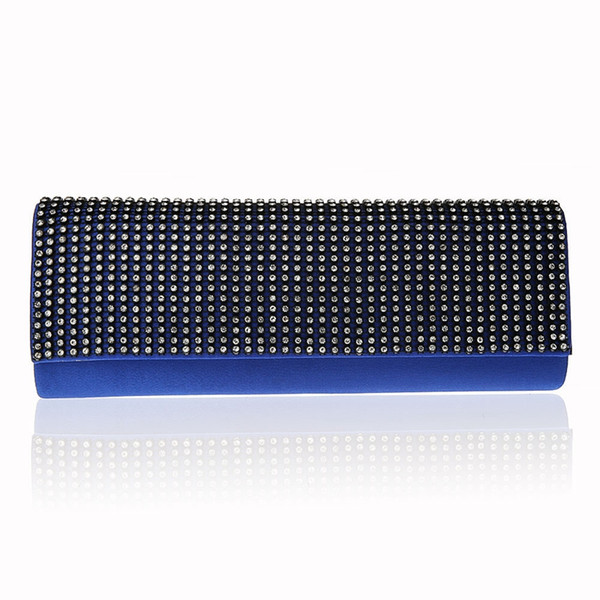 Women's Satin Evening Bags Hight Quality Crystal Beads Bridal Hand Bags Clutch Box Handbags Wedding Clutch Purse for Women BW-7079