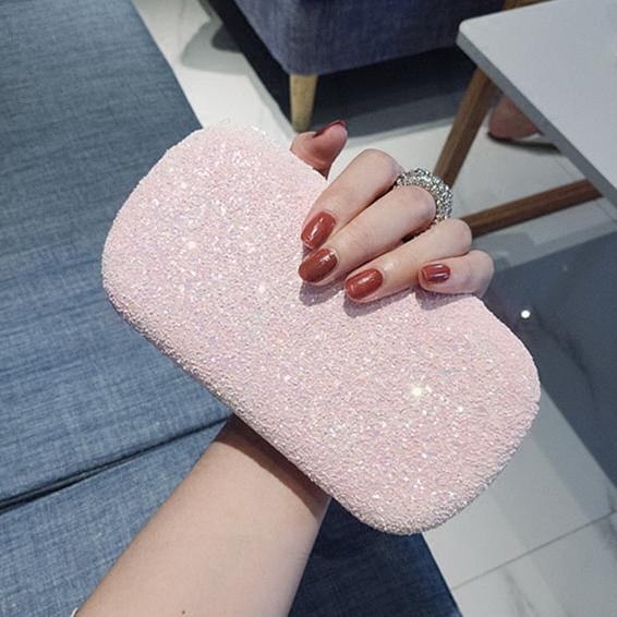 Fairy Pink Blue Bridal Bridesmaid Hand Bags 2018 Latest Bling Sequin Wedding Evening Party Bag Clutch Free Shipping