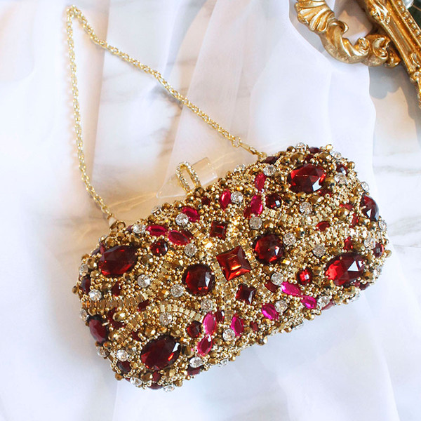 Shinny Bling Diamonds Gold Silver Bridal Hand Bags Hot Style Fashion Love Heart Women Clutch Bags For Party Evenings Formal