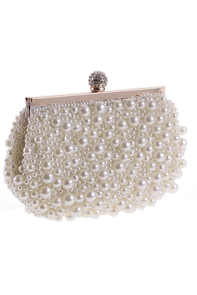 2017 Hot Cheap Crystal Pearls Bridal Bags with Chain Women Wedding Evening Prom Party Handbag Shoulder Bags Clutch Bags CPA960